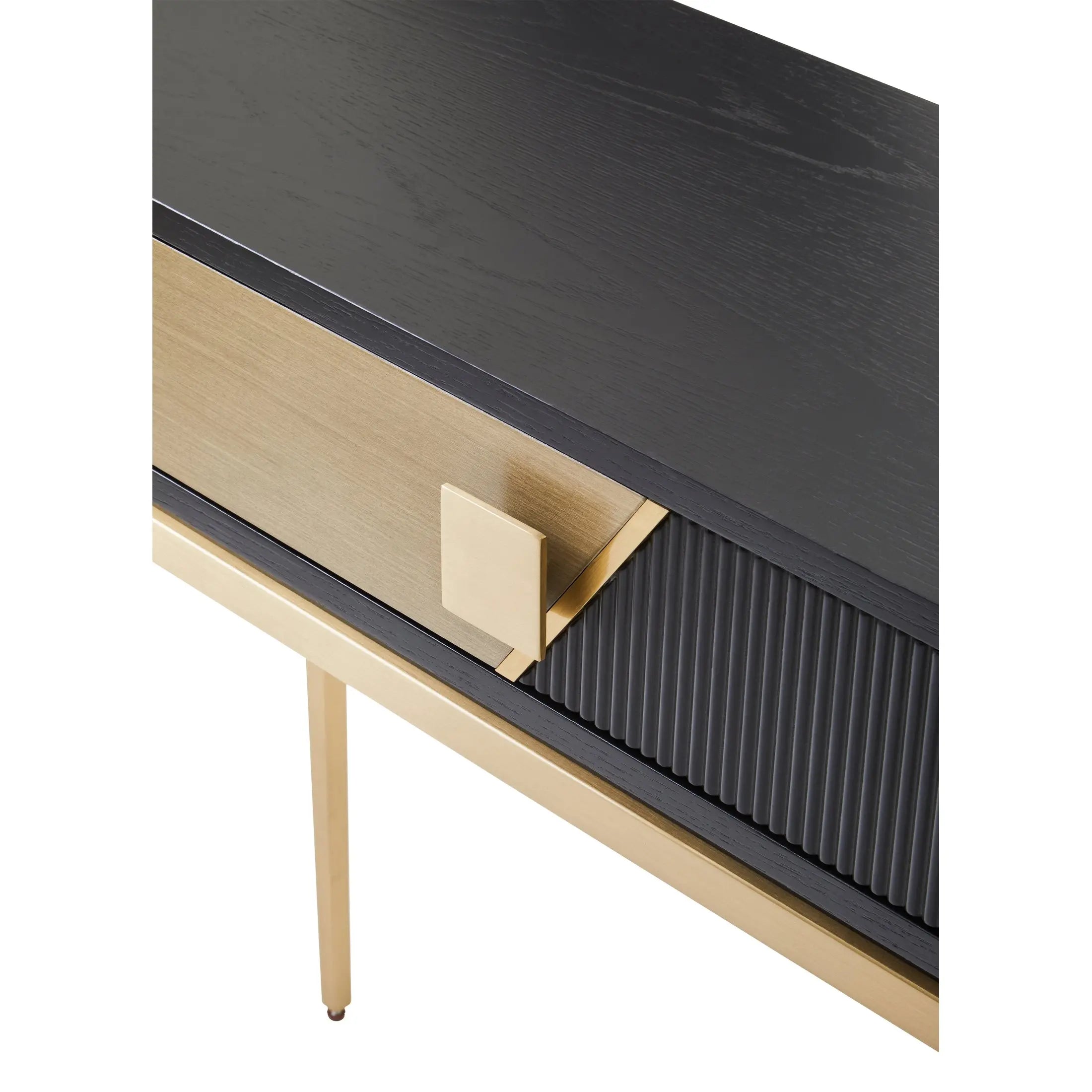 Davaro Black and Gold Console Table with 1 Drawer  Nicholas John Interiors