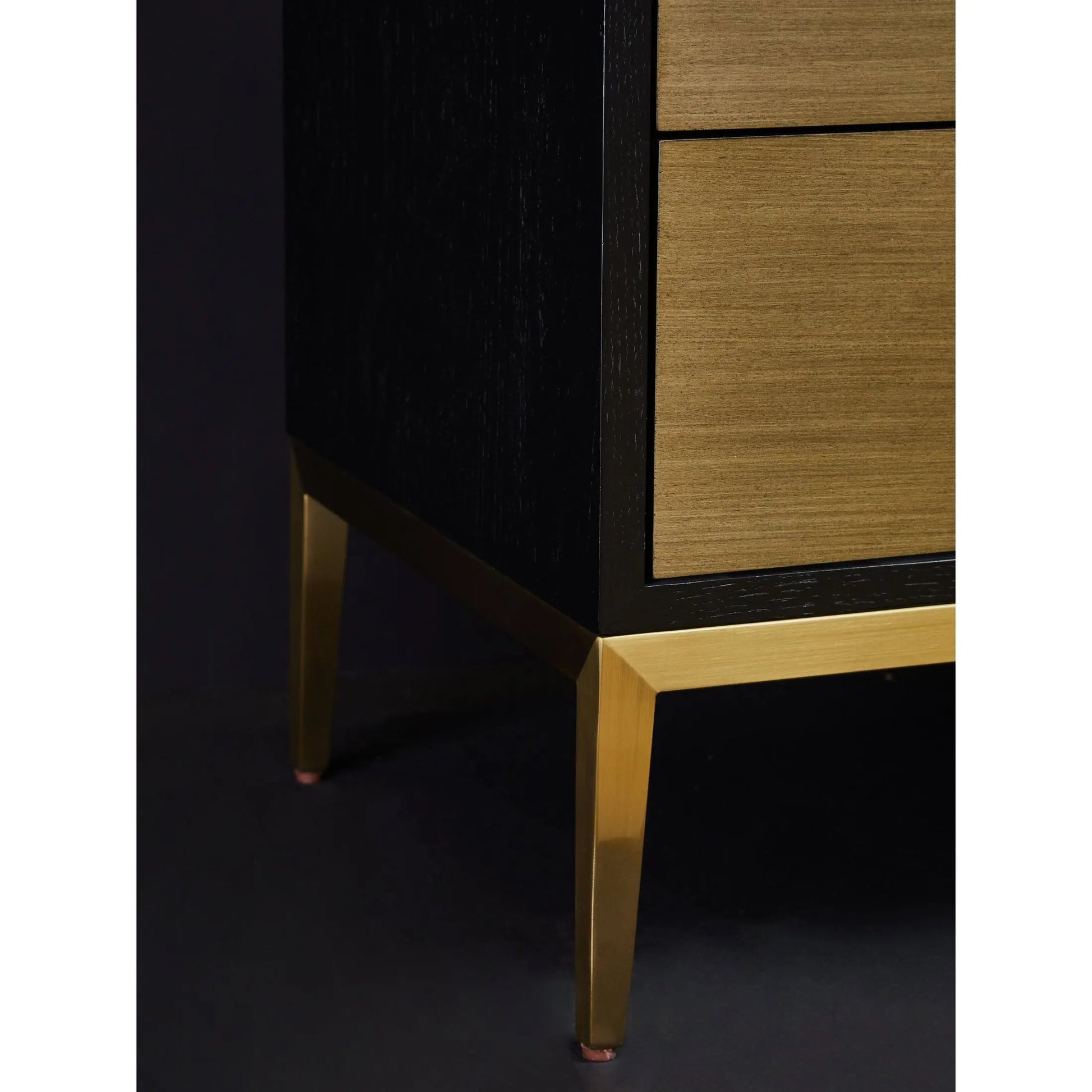 Davaro Black and Gold Side Table with 2 Drawers  Nicholas John Interiors