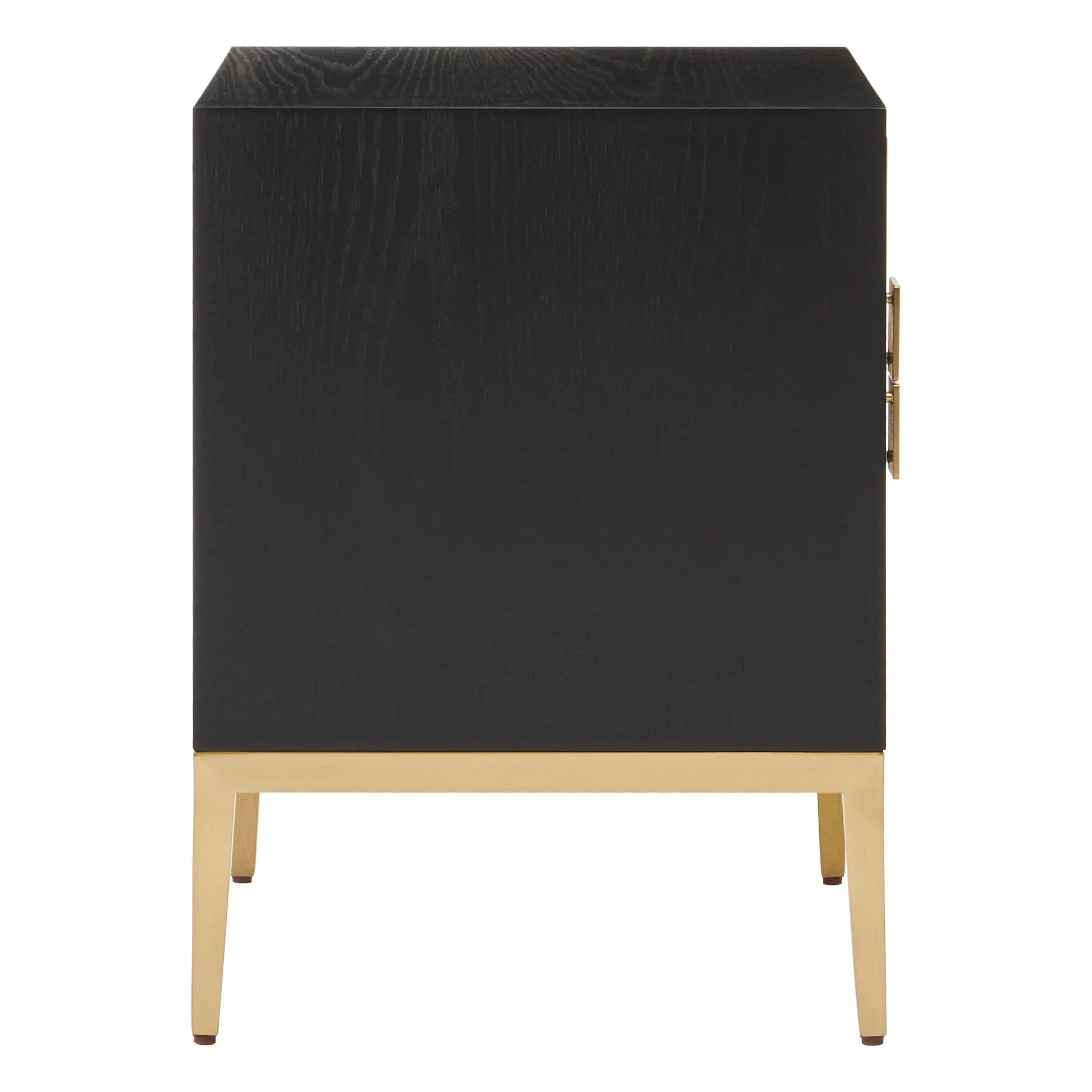 Davaro Black and Gold Side Table with 2 Drawers  Nicholas John Interiors