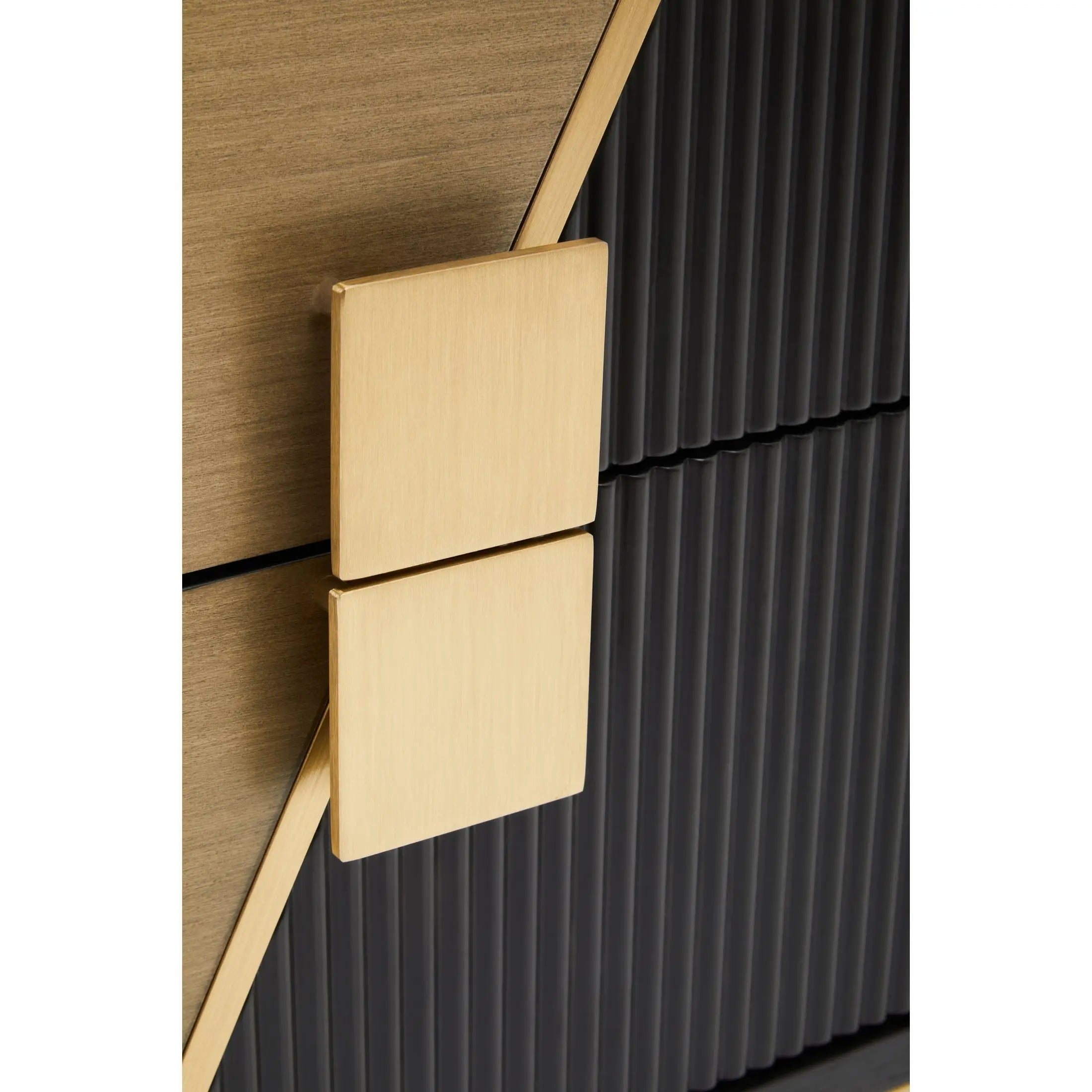 Davaro Black and Gold Side Table with 2 Drawers  Nicholas John Interiors