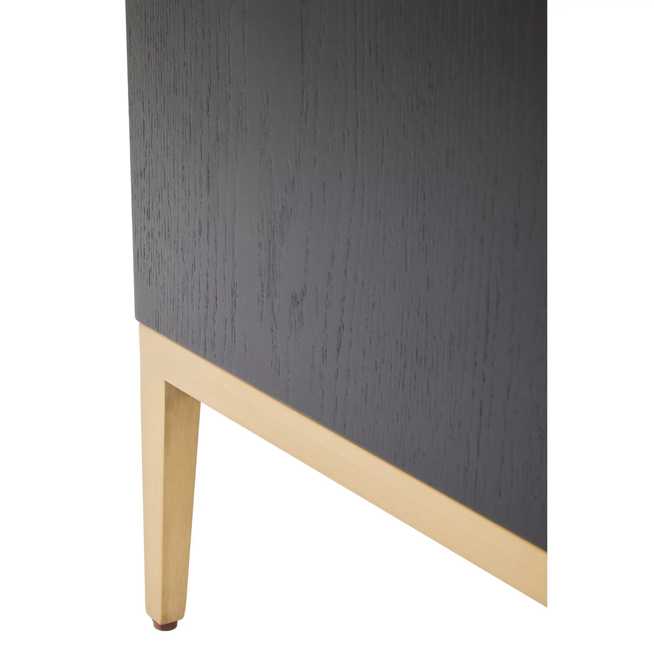 Davaro Black and Gold Side Table with 2 Drawers  Nicholas John Interiors