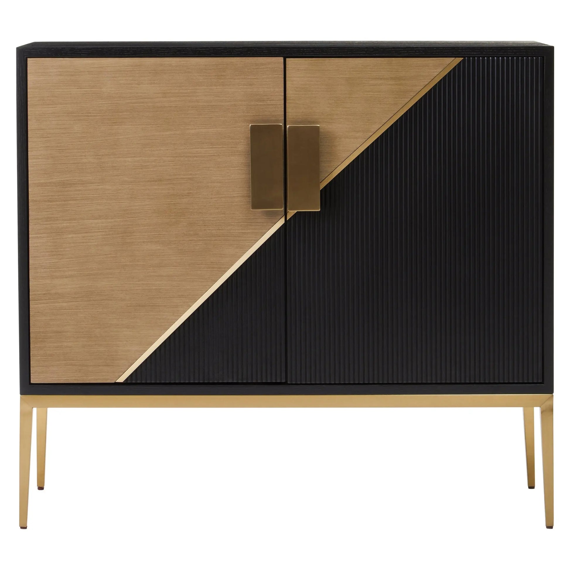 Davaro Black and Gold Two Door Sideboard  Nicholas John Interiors