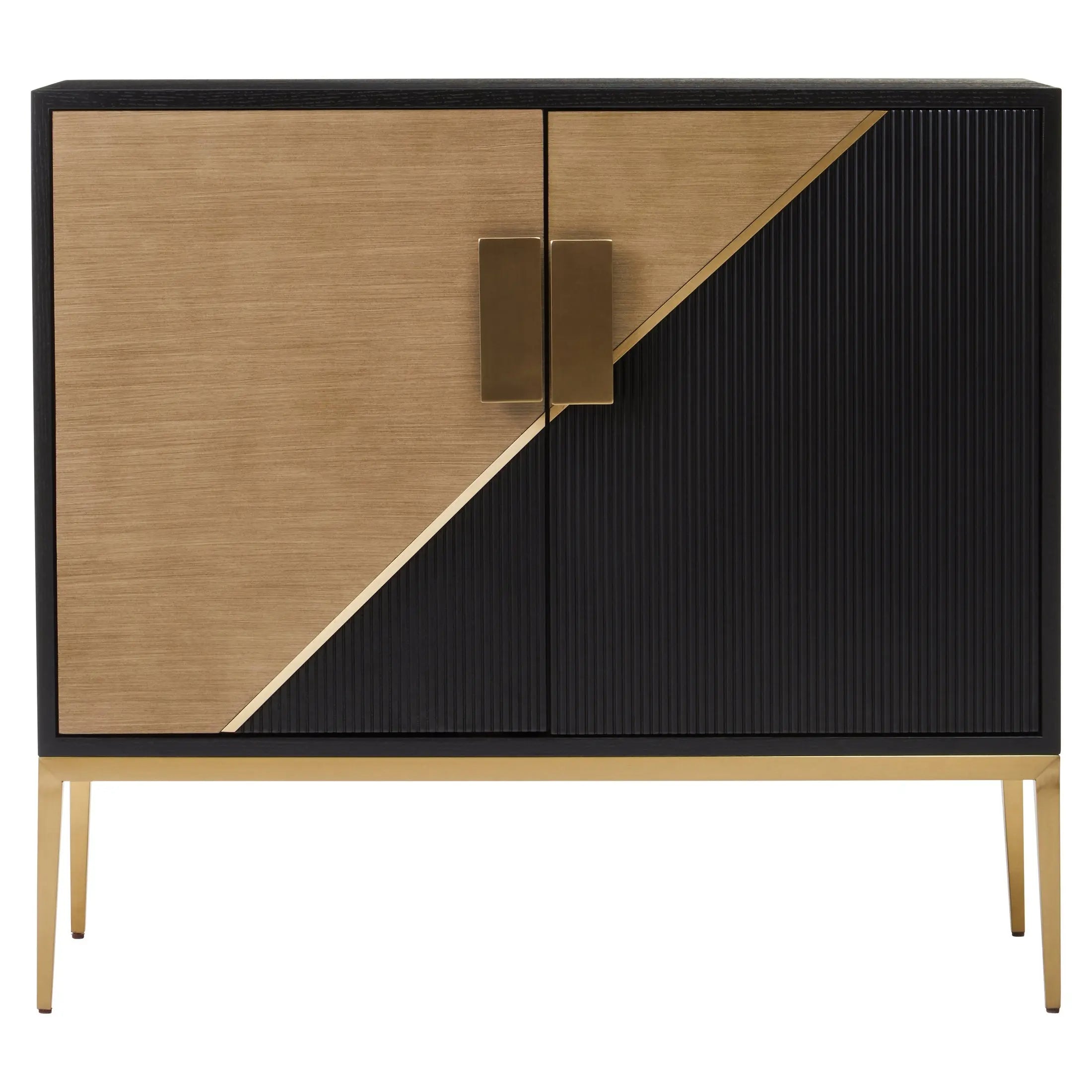 Davaro Black and Gold Two Door Sideboard  Nicholas John Interiors