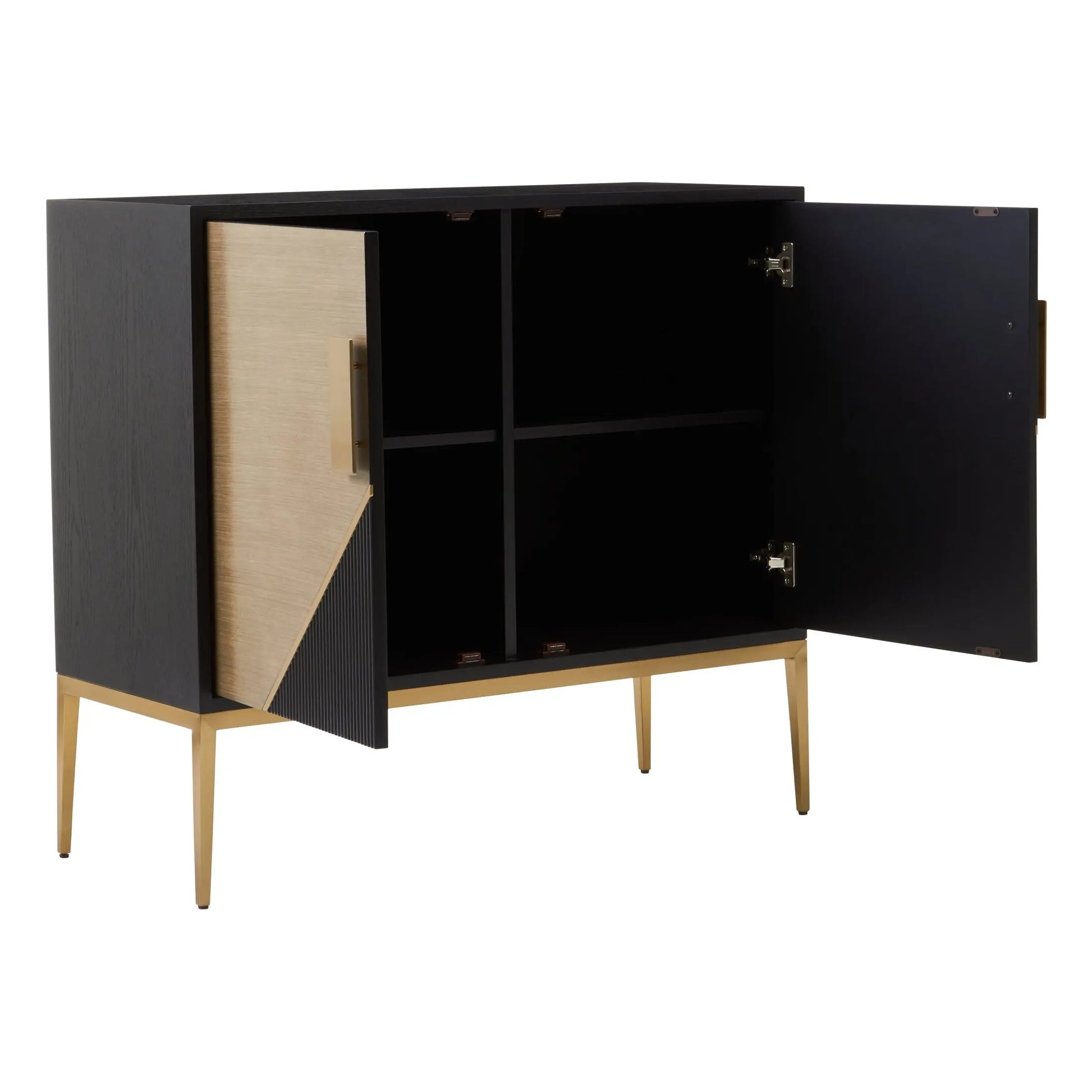 Davaro Black and Gold Two Door Sideboard  Nicholas John Interiors