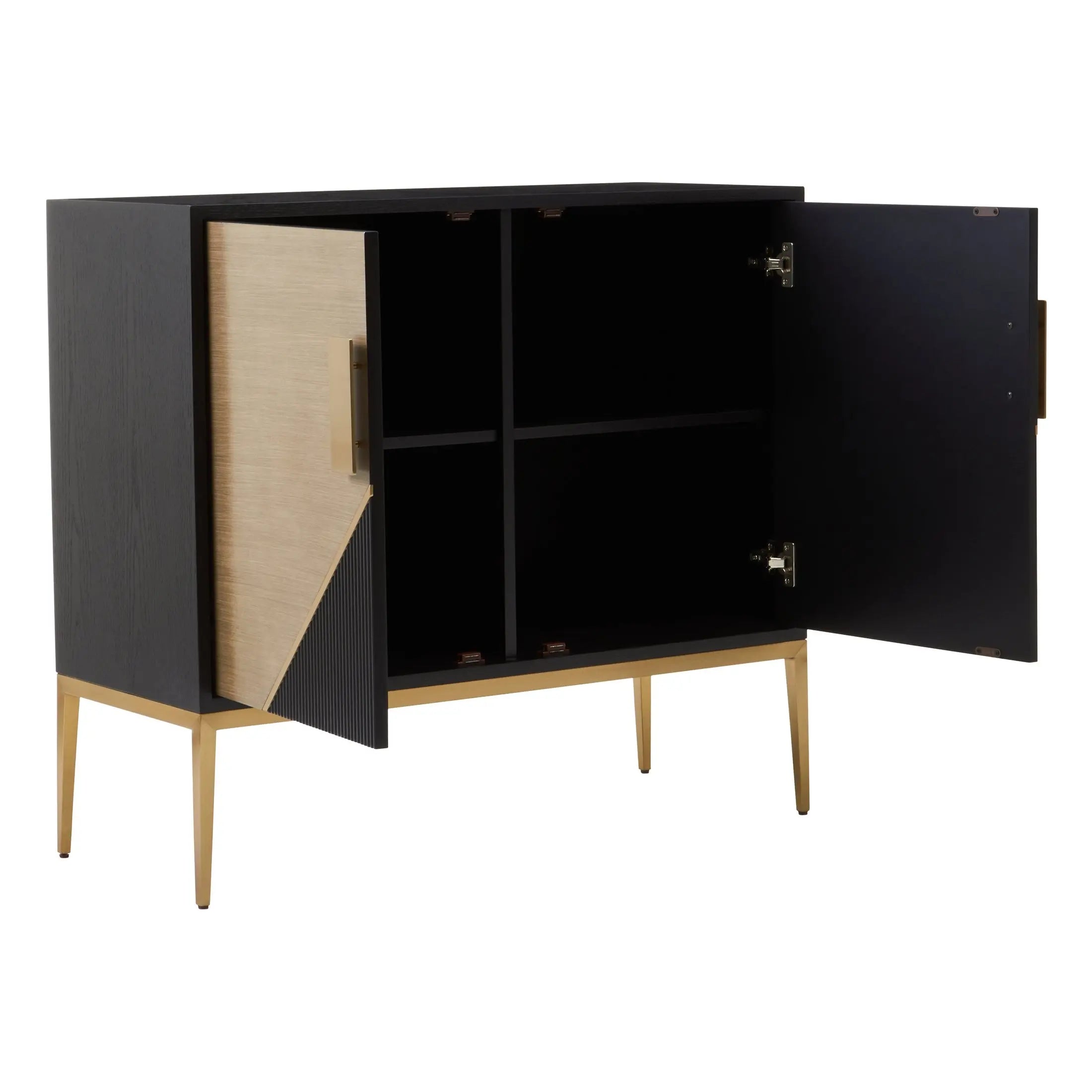 Davaro Black and Gold Two Door Sideboard  Nicholas John Interiors