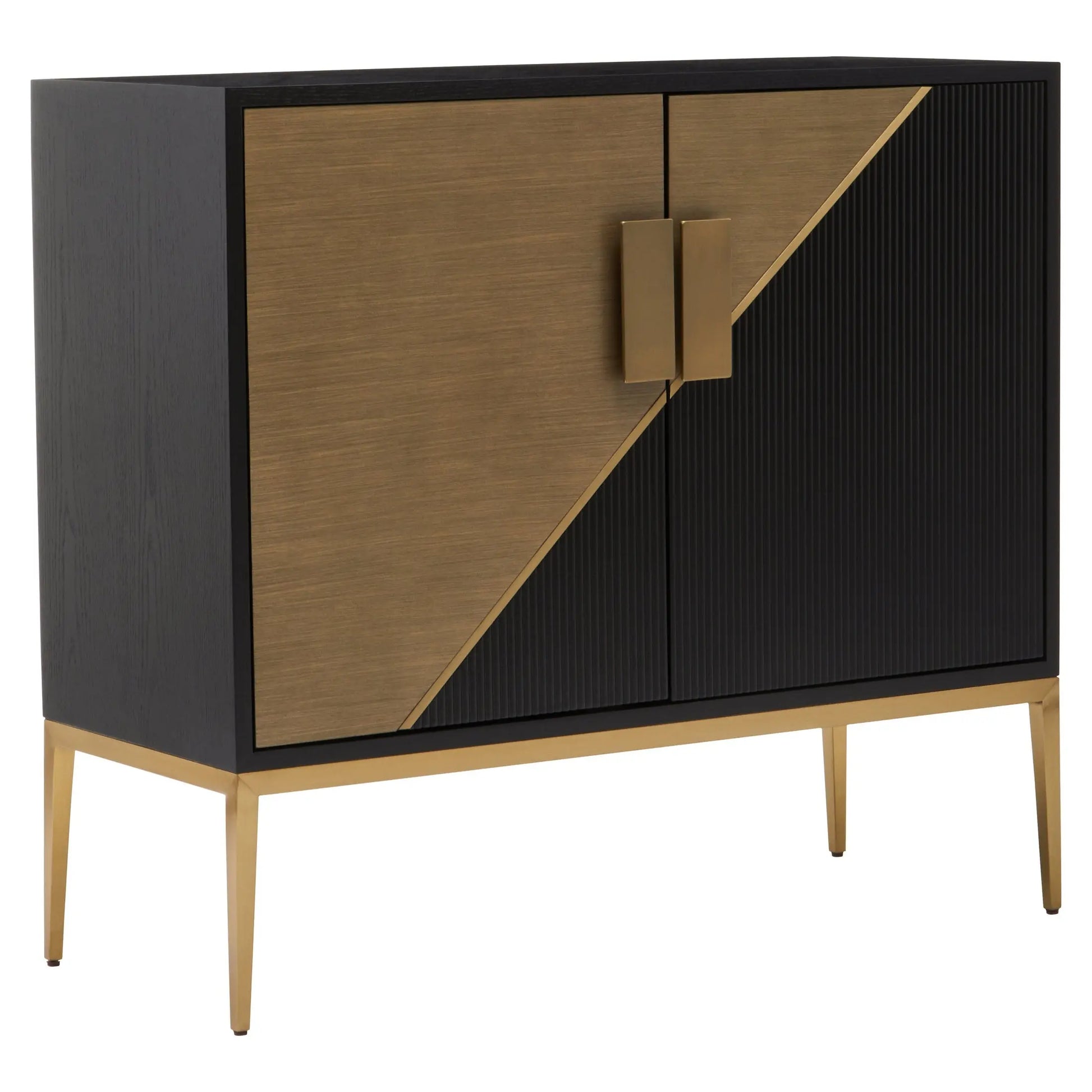Davaro Black and Gold Two Door Sideboard  Nicholas John Interiors