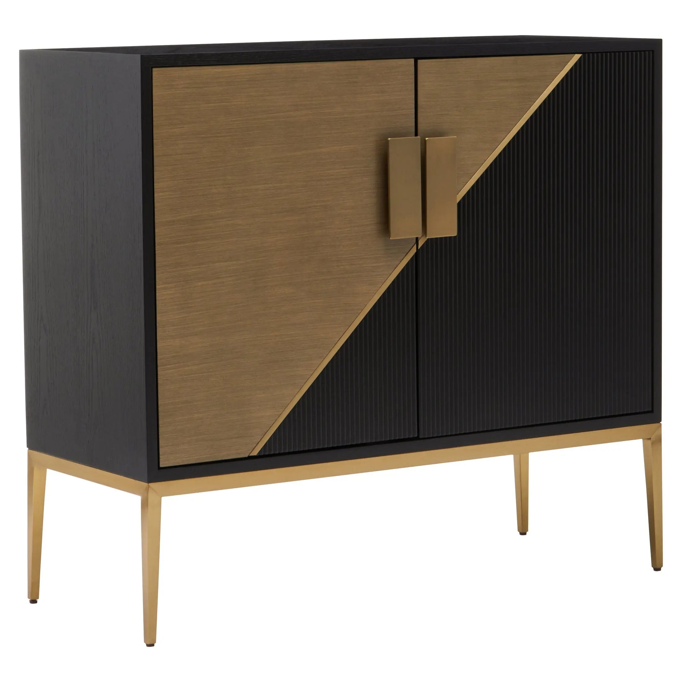 Davaro Black and Gold Two Door Sideboard  Nicholas John Interiors