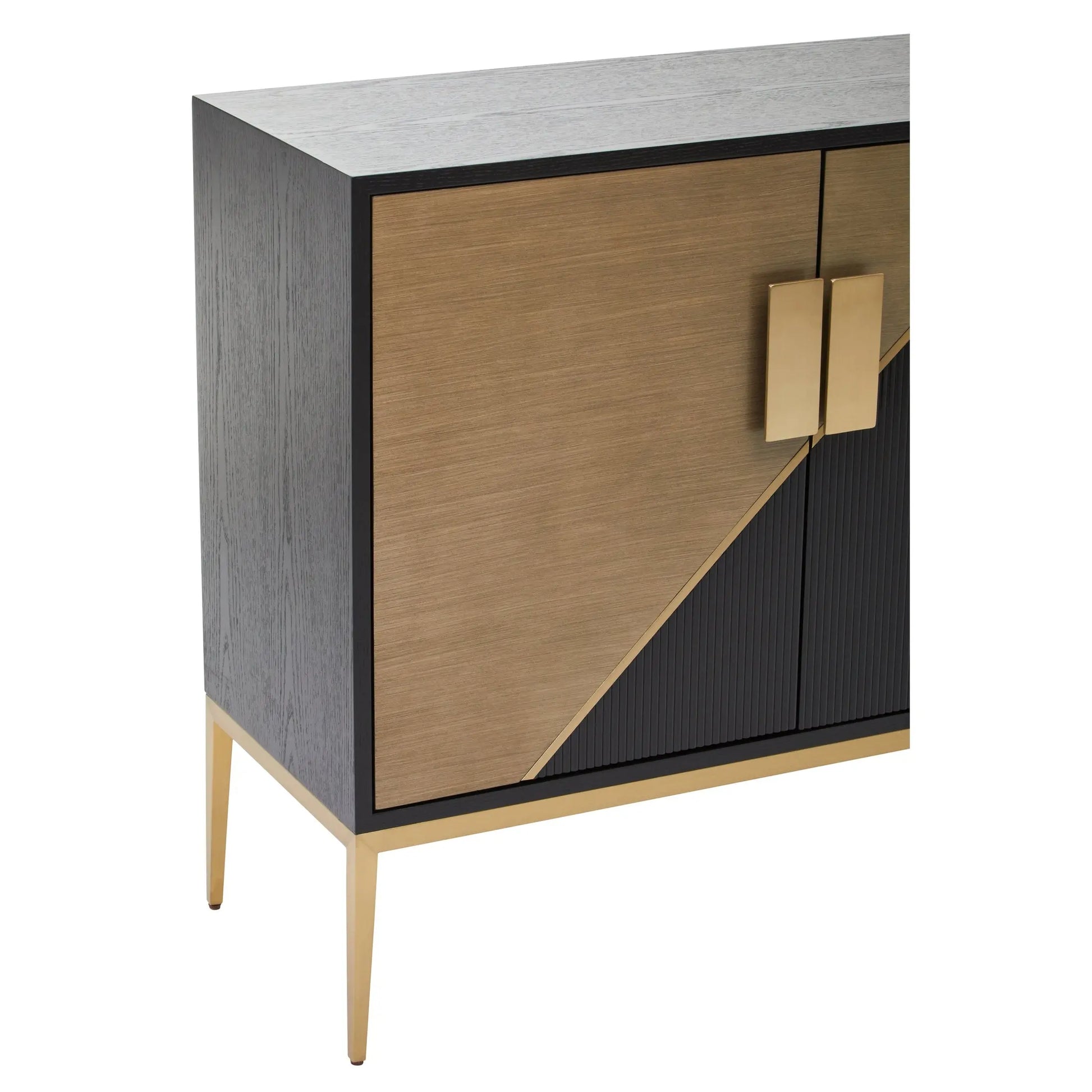 Davaro Black and Gold Two Door Sideboard  Nicholas John Interiors
