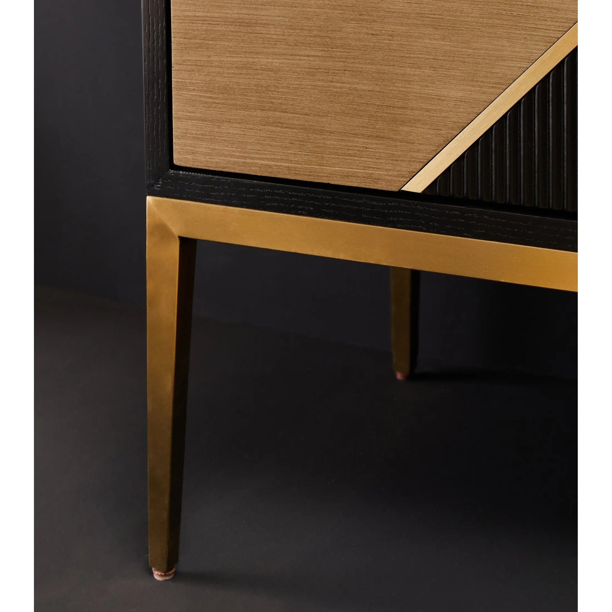 Davaro Black and Gold Two Door Sideboard  Nicholas John Interiors