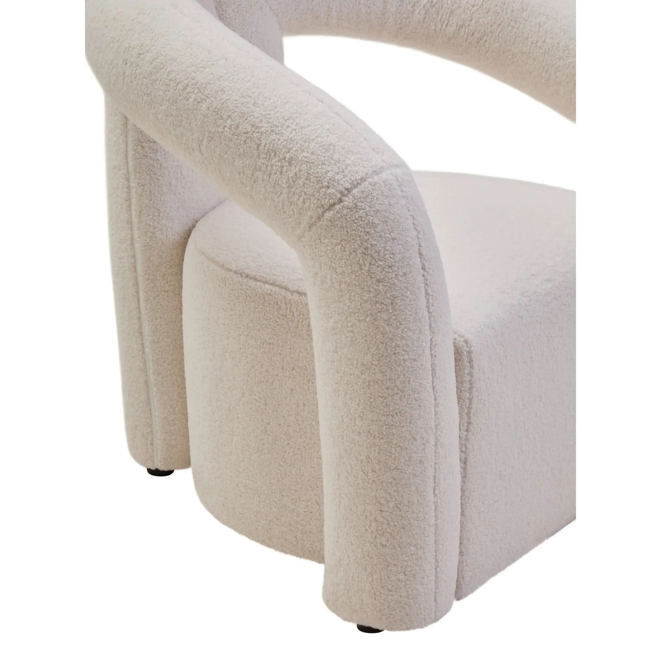 Delina Ivory Boucle Statement Chair   Nicholas John Interiors