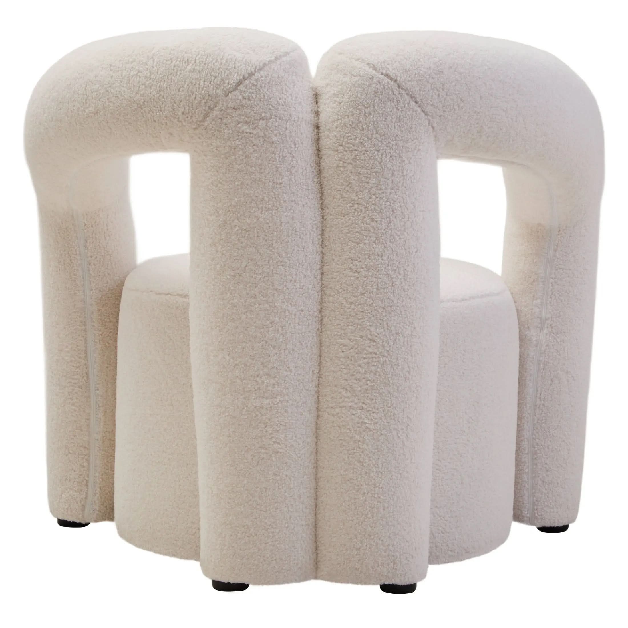 Delina Ivory Boucle Statement Chair   Nicholas John Interiors