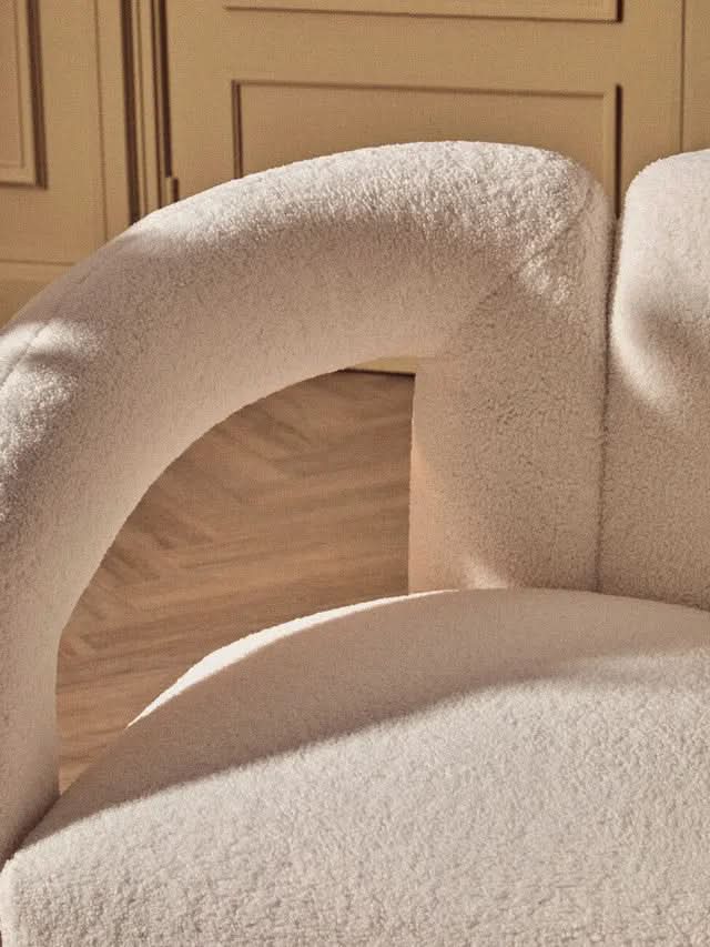 Delina Ivory Boucle Statement Chair   Nicholas John Interiors