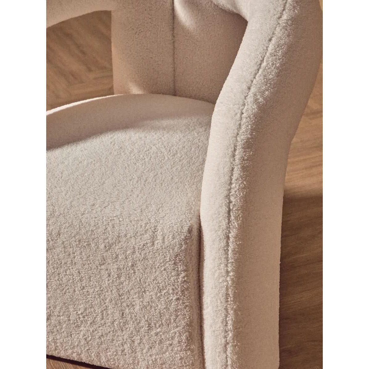 Delina Ivory Boucle Statement Chair   Nicholas John Interiors