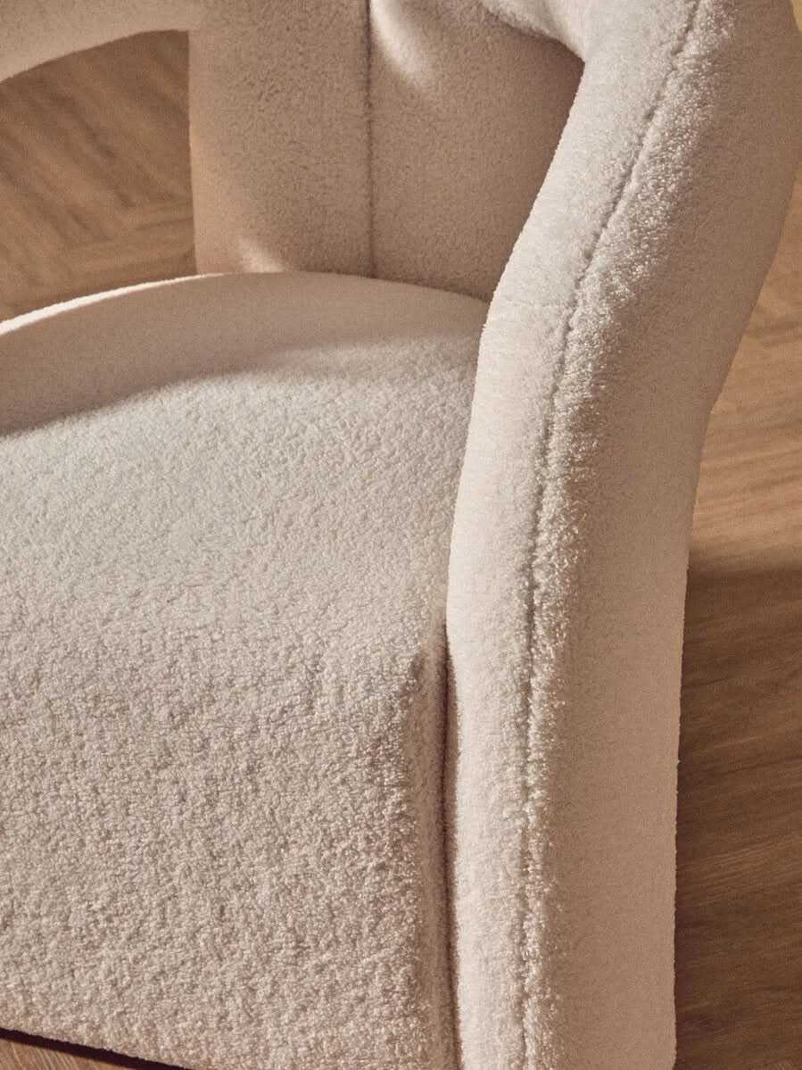 Delina Ivory Boucle Statement Chair   Nicholas John Interiors
