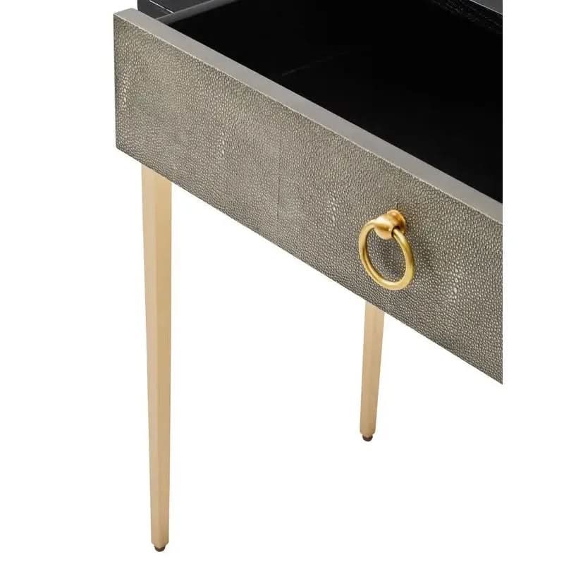 Delsa Shagreen Effect 1 Drawer Console Table – Black & Gold with Storage   Nicholas John Interiors