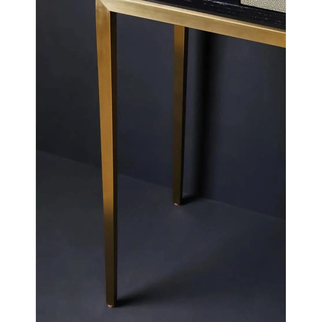 Delsa Shagreen Effect 1 Drawer Console Table – Black & Gold with Storage   Nicholas John Interiors
