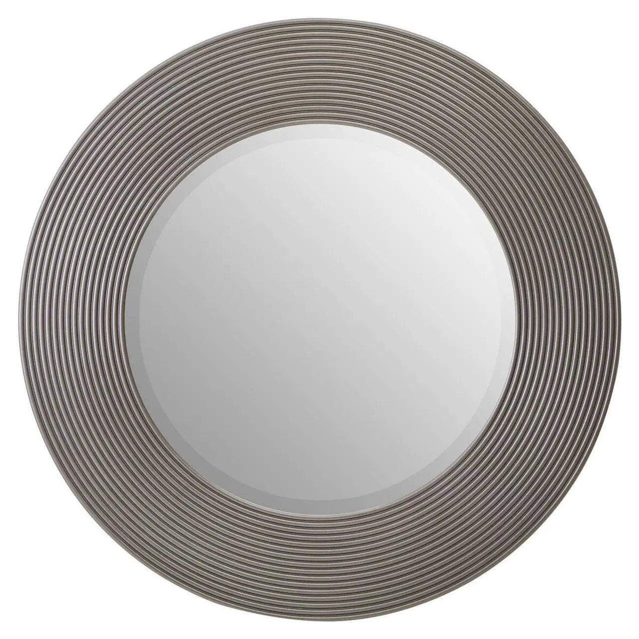 Dervio Grey Ribbed Round Wall Mirror   Nicholas John Interiors