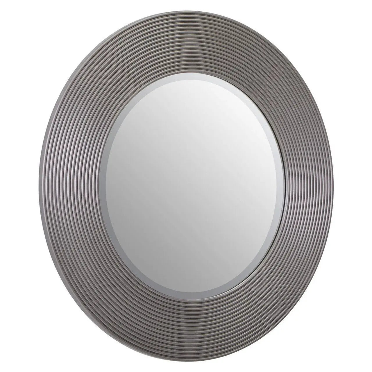 Dervio Grey Ribbed Round Wall Mirror   Nicholas John Interiors