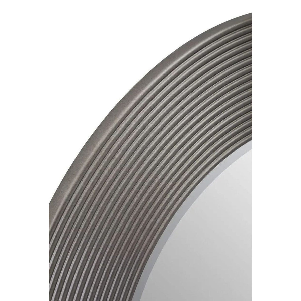 Dervio Grey Ribbed Round Wall Mirror   Nicholas John Interiors
