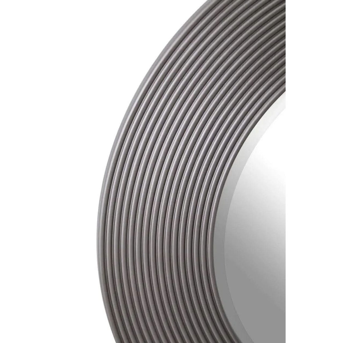 Dervio Grey Ribbed Round Wall Mirror   Nicholas John Interiors