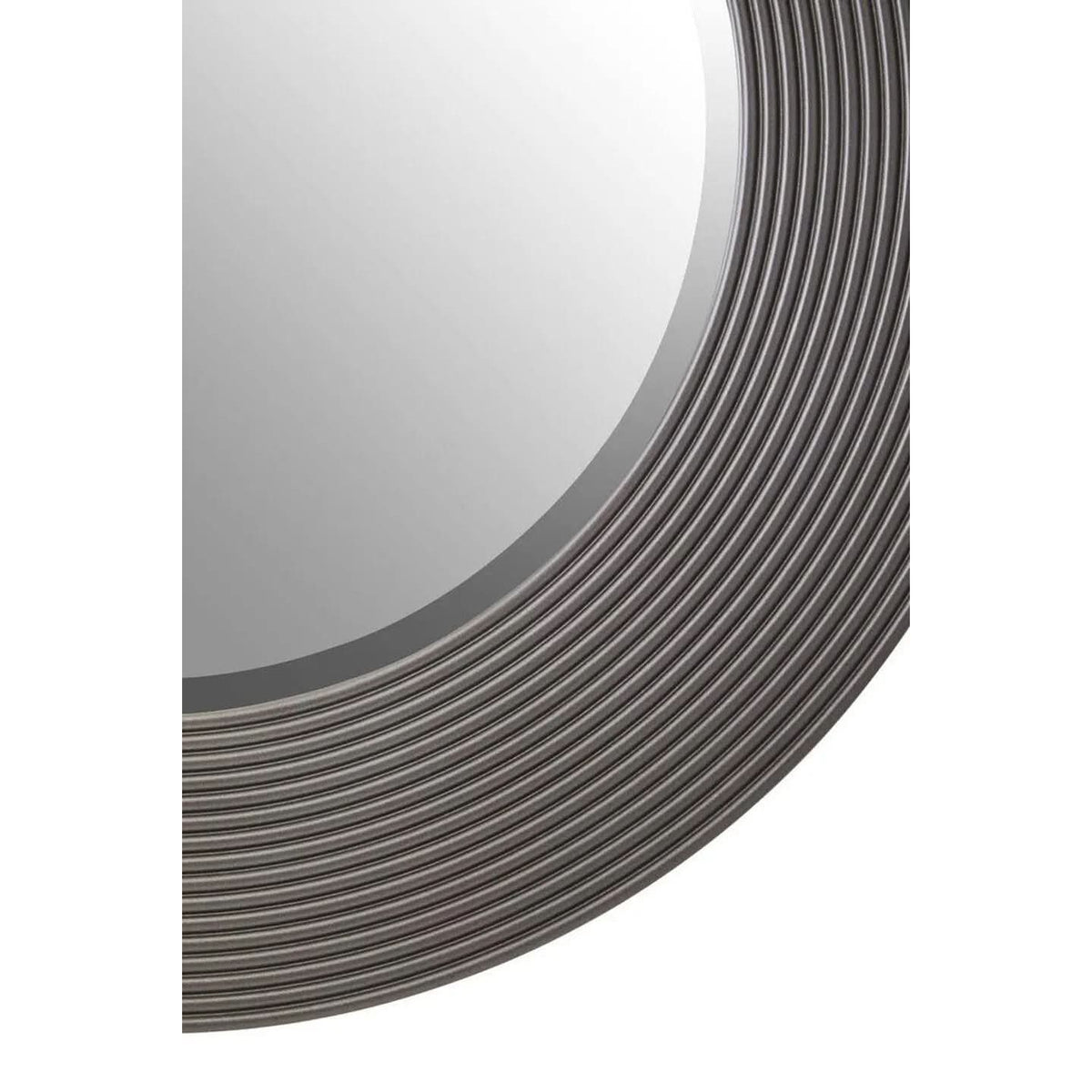 Dervio Grey Ribbed Round Wall Mirror   Nicholas John Interiors