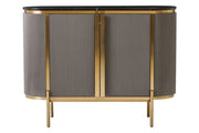 Dervio Grey Two Door Sideboard with Black Marble Top   Nicholas John Interiors