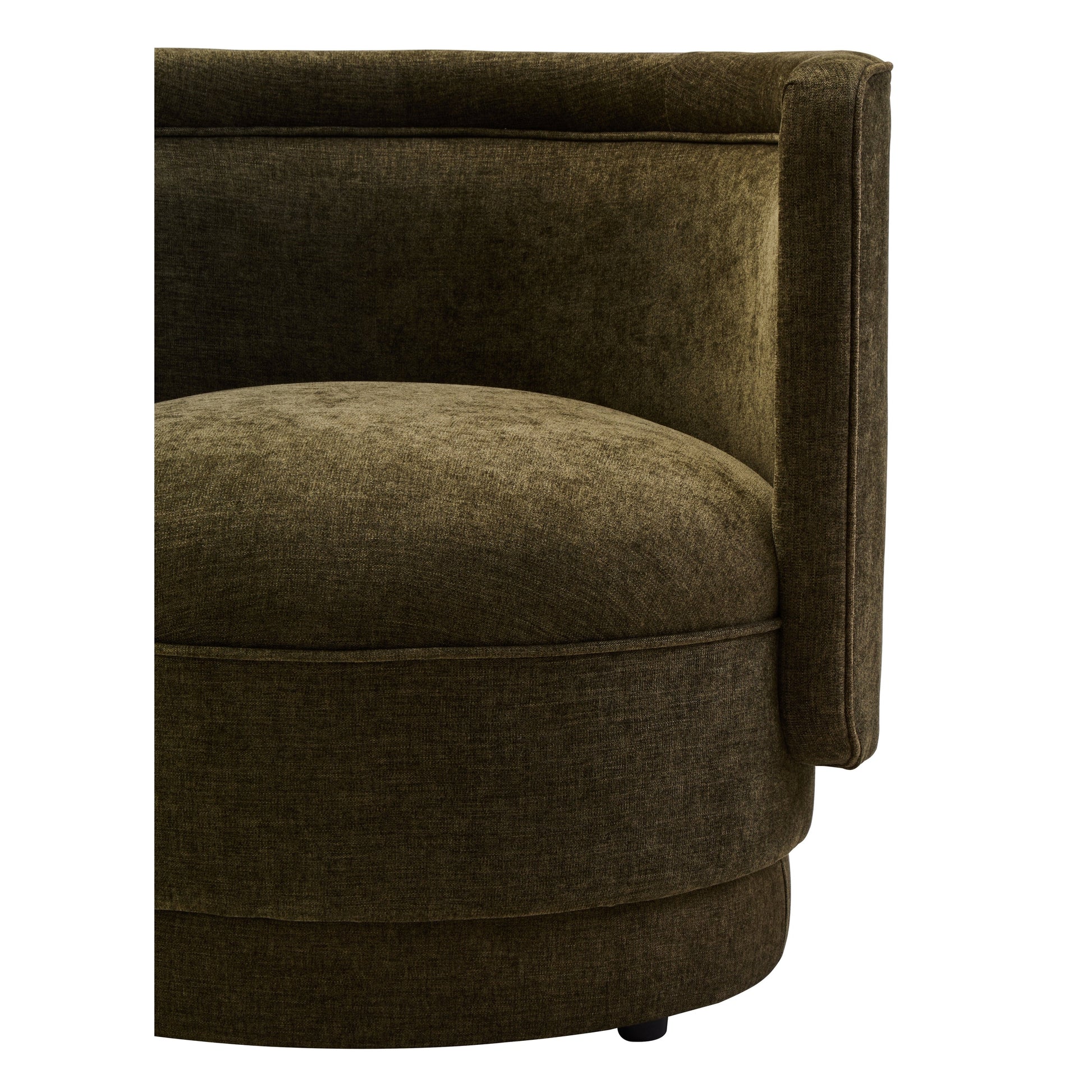 Dexter Forest Green Chenille Curved Chair  Nicholas John Interiors