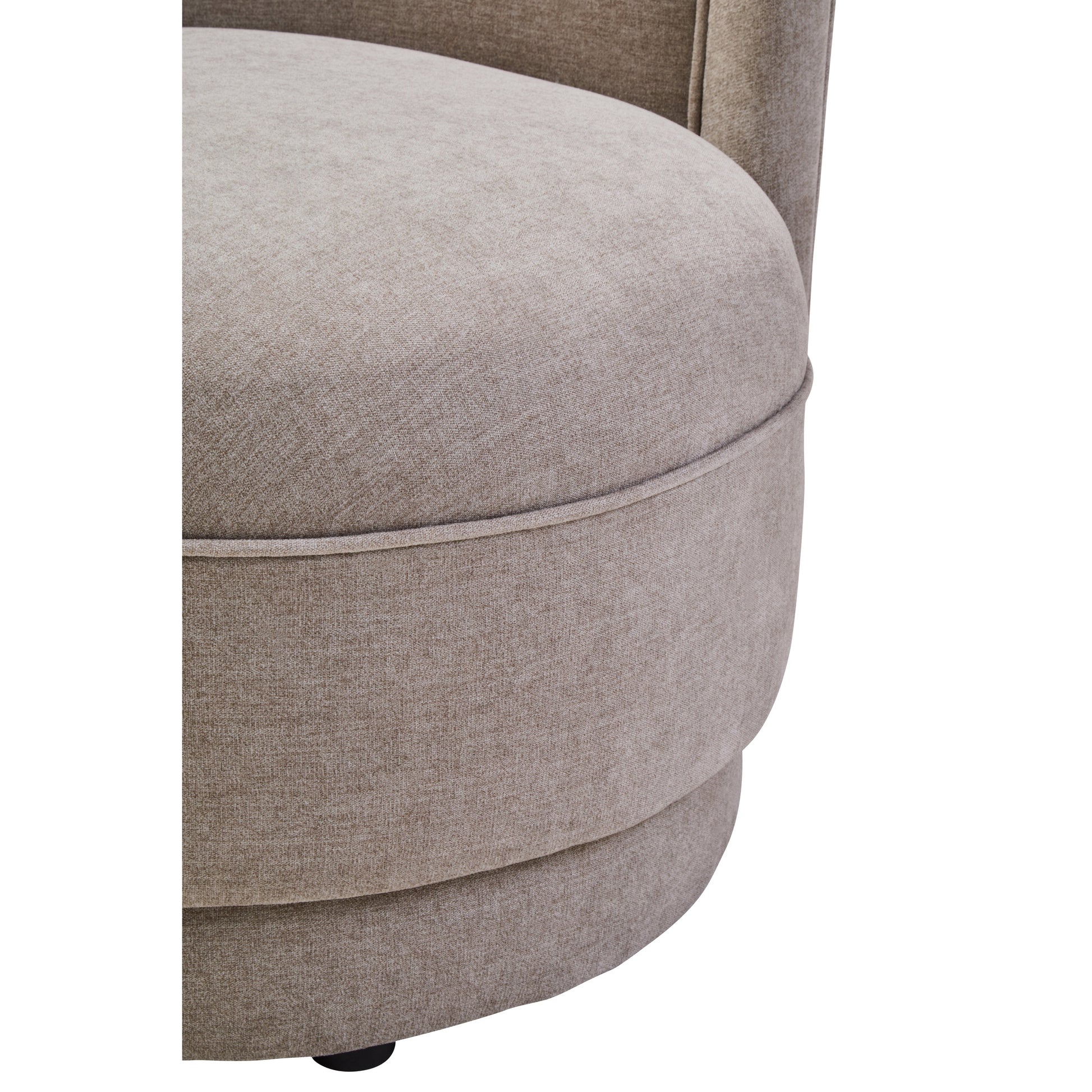 Dexter Taupe Chenille Curved Chair  Nicholas John Interiors