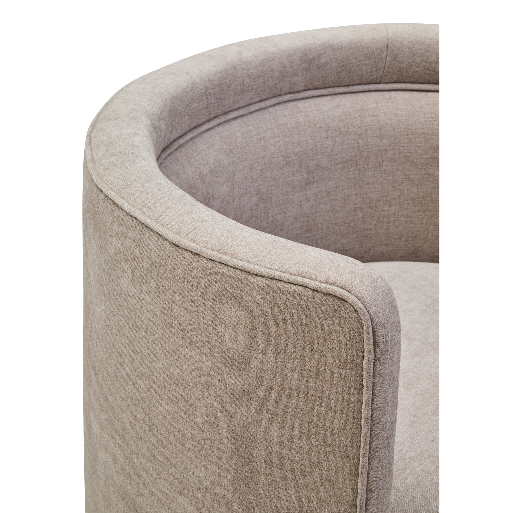 Dexter Taupe Chenille Curved Chair  Nicholas John Interiors