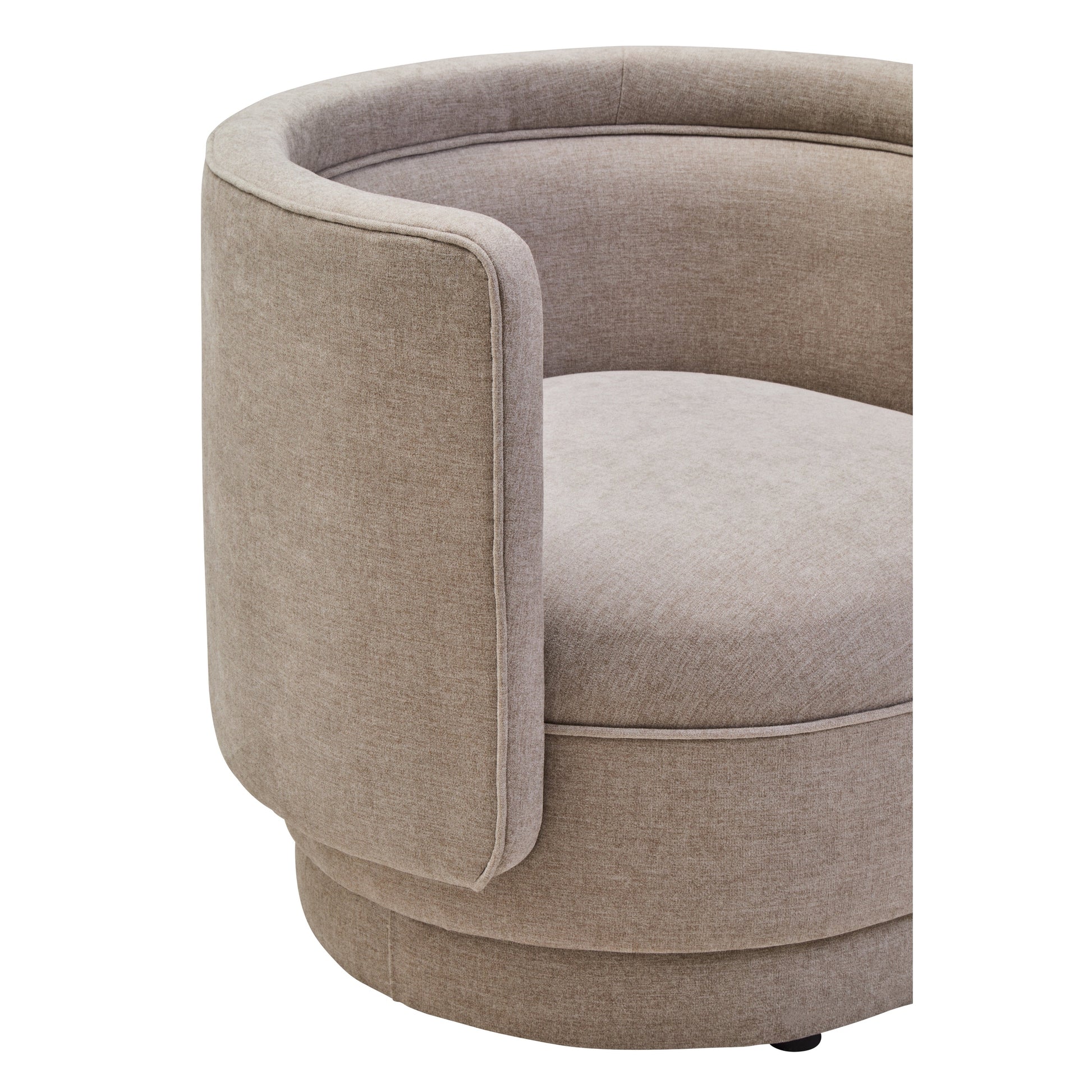Dexter Taupe Chenille Curved Chair  Nicholas John Interiors