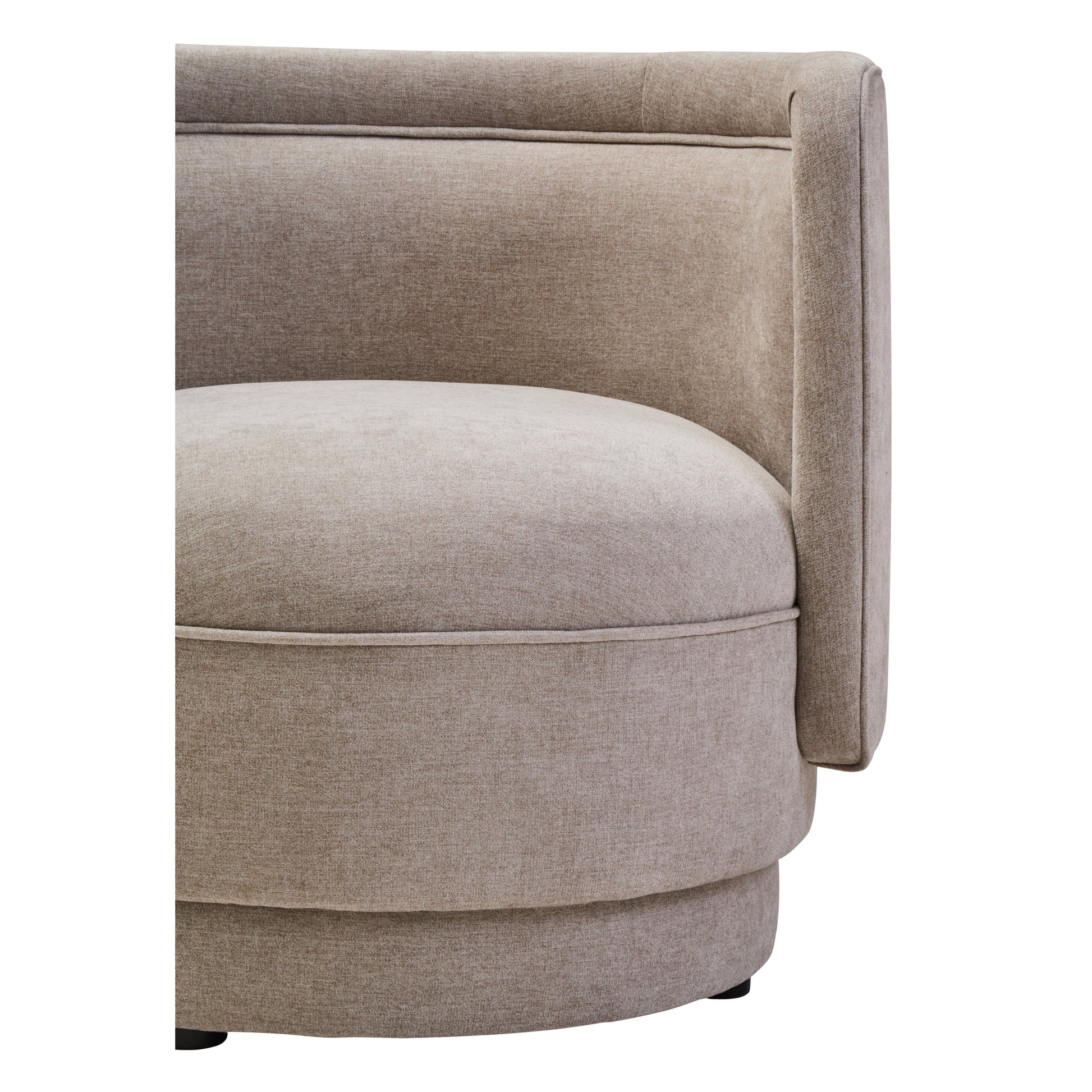 Dexter Taupe Chenille Curved Chair  Nicholas John Interiors