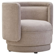 Dexter Taupe Chenille Curved Chair  Nicholas John Interiors