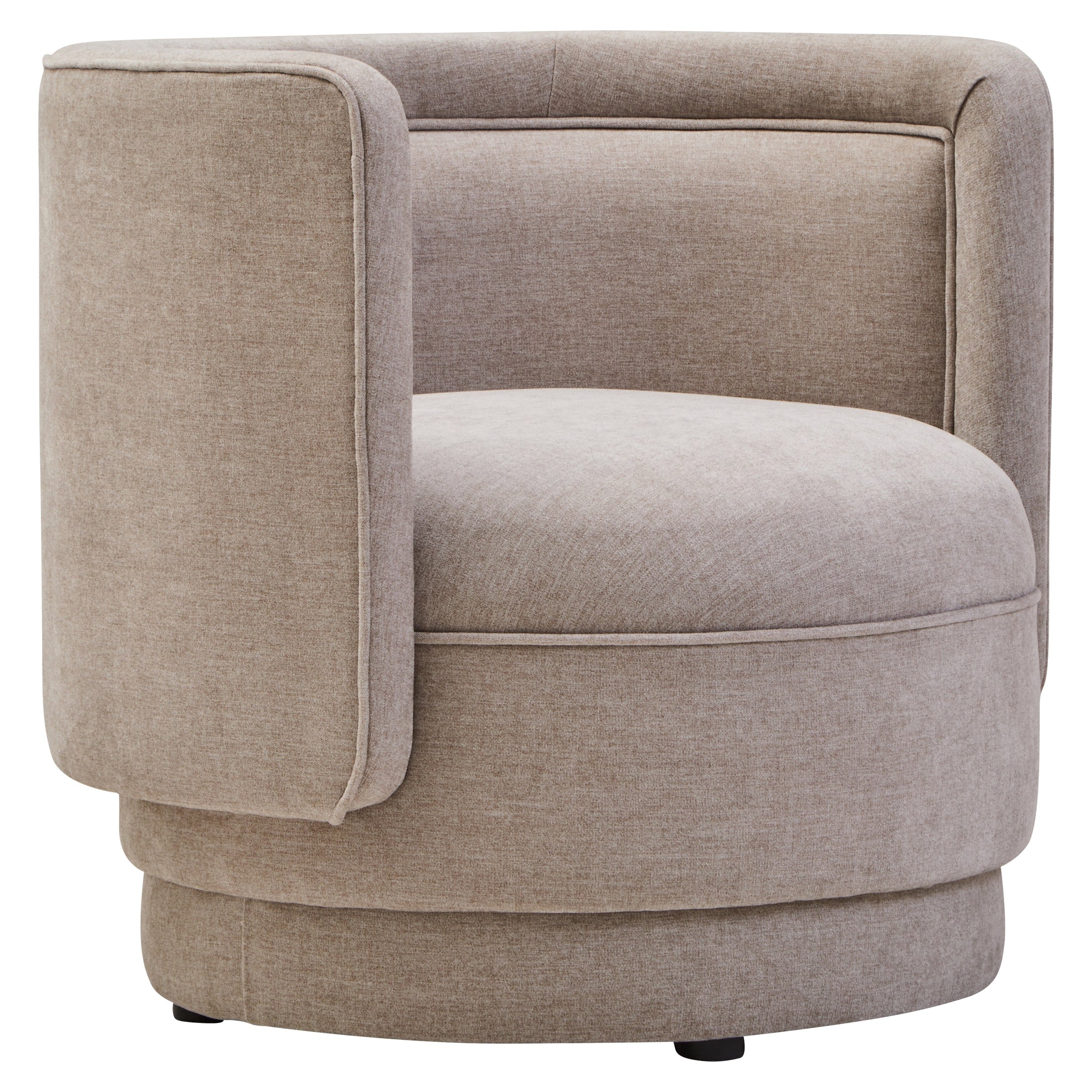 Dexter Taupe Chenille Curved Chair  Nicholas John Interiors