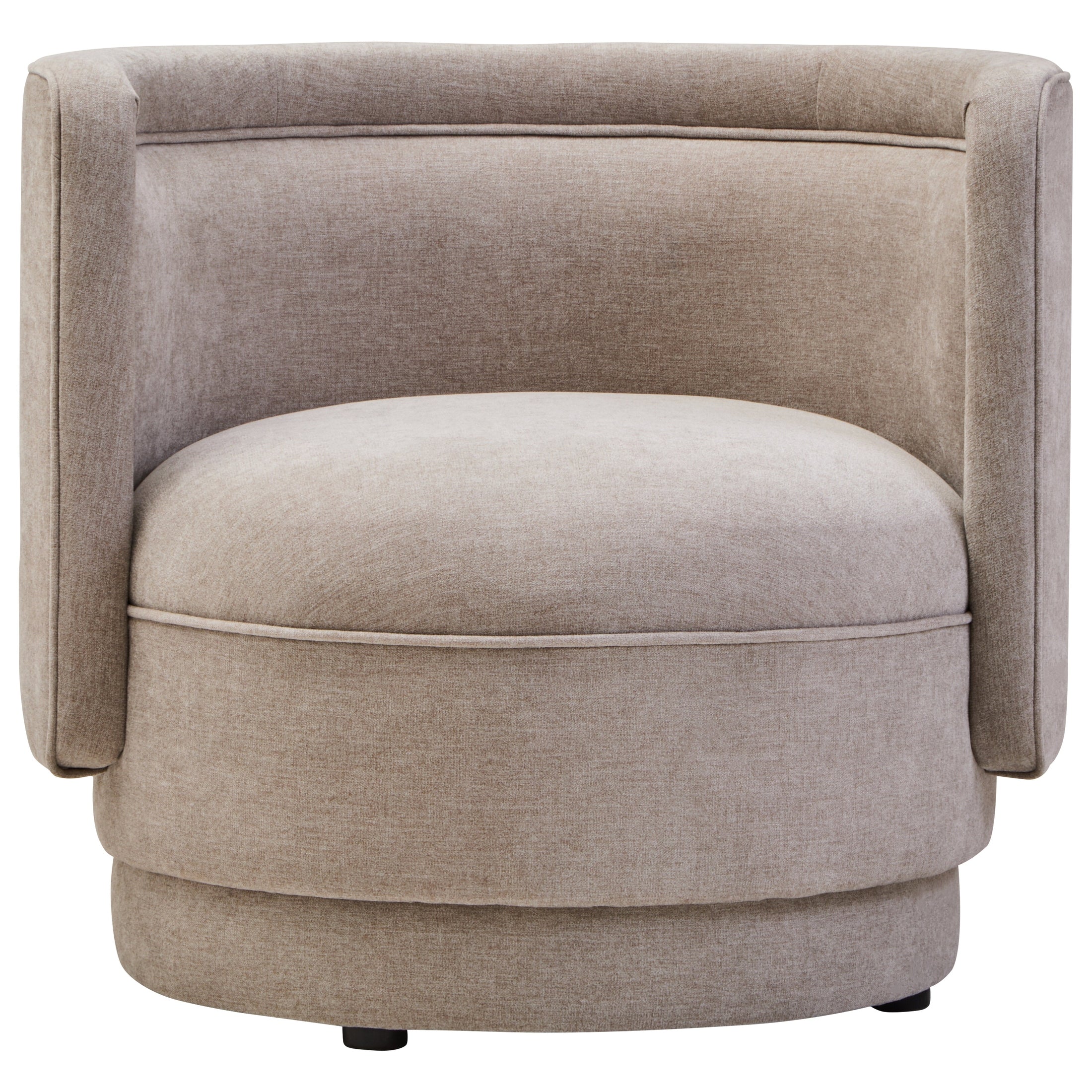Dexter Taupe Chenille Curved Chair  Nicholas John Interiors