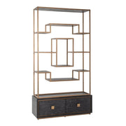 Display cabinet Hunter black rustic   Nicholas John Interiors