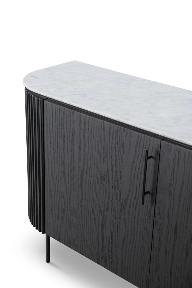 Tommy Franks Tommy Franks Lantine Marble Buffet - Black Oak   Nicholas John Interiors