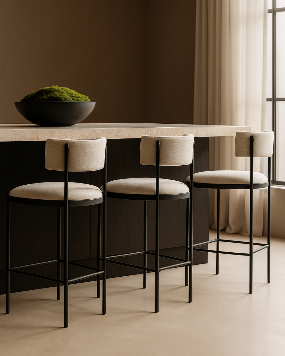 Tommy Franks Envie I Counter Stool - Giselle Grey Beige   Nicholas John Interiors