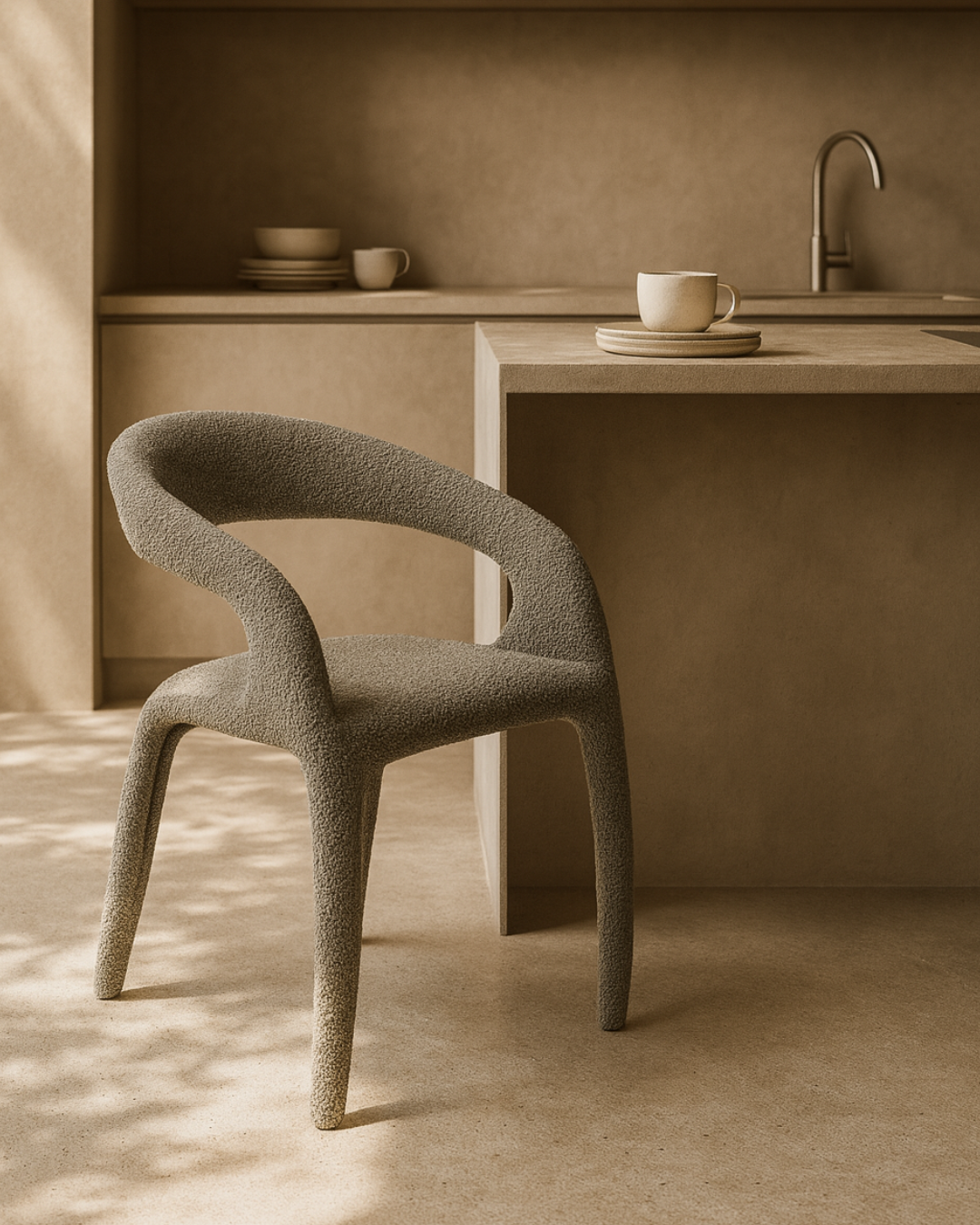 Tommy Franks Escada Dining Chair - Chex Bouclé Charcoal
