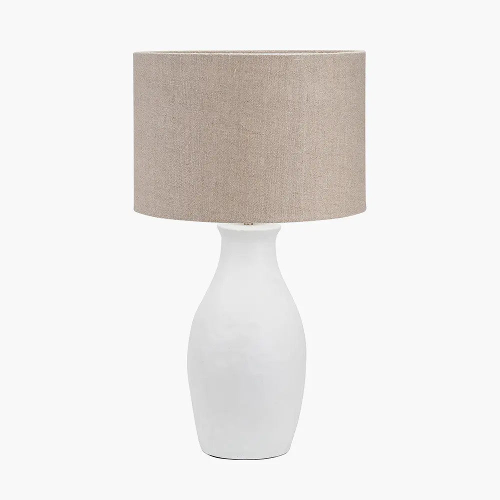 Eirene White Textured Stoneware Table Lamp Base  Nicholas John Interiors