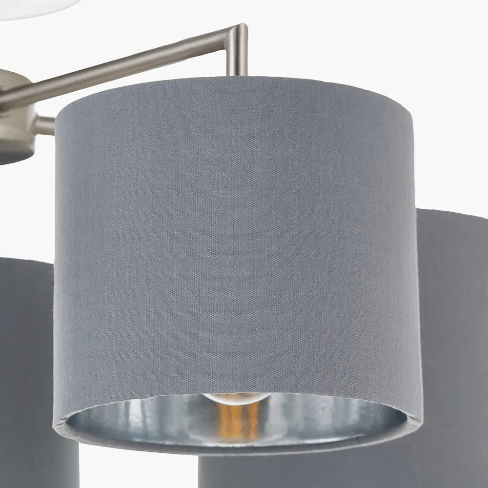 Elin 5 Light Pendant – Brushed Silver & Steel Grey  Nicholas John Interiors