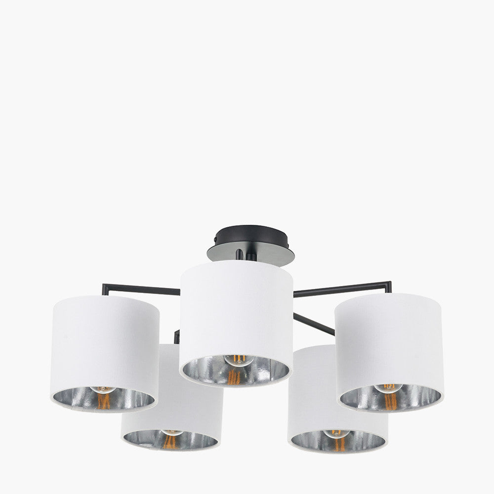 Elin 5 Light Pendant – Matt Black & Ivory  Nicholas John Interiors