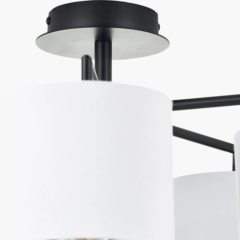 Elin 5 Light Pendant – Matt Black & Ivory  Nicholas John Interiors
