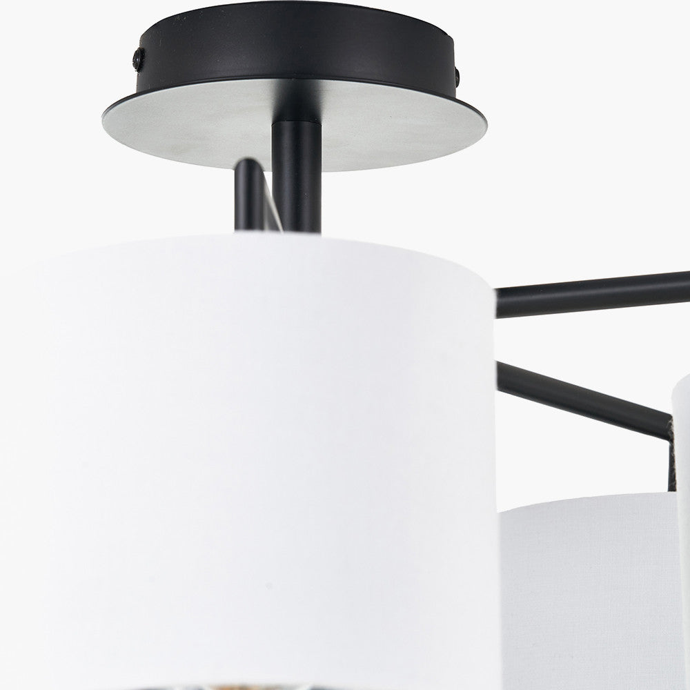 Elin 5 Light Pendant – Matt Black & Ivory  Nicholas John Interiors
