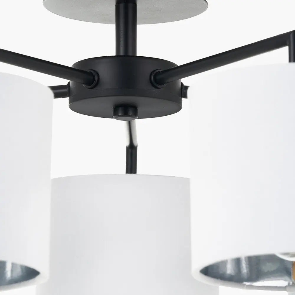 Elin 5 Light Pendant – Matt Black & Ivory  Nicholas John Interiors