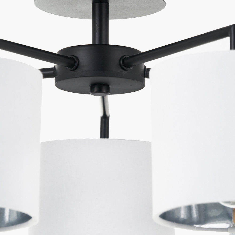 Elin 5 Light Pendant – Matt Black & Ivory  Nicholas John Interiors