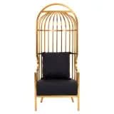 Elina Brushed Gold Dome Cage Chair   Nicholas John Interiors