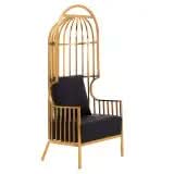 Elina Brushed Gold Dome Cage Chair   Nicholas John Interiors