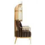 Elina Brushed Gold Dome Cage Chair   Nicholas John Interiors