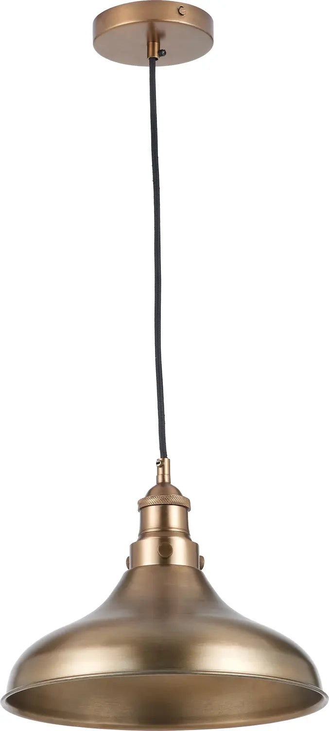 Ellis Antique Brass Caf•À_ Metal Pendant   Nicholas John Interiors