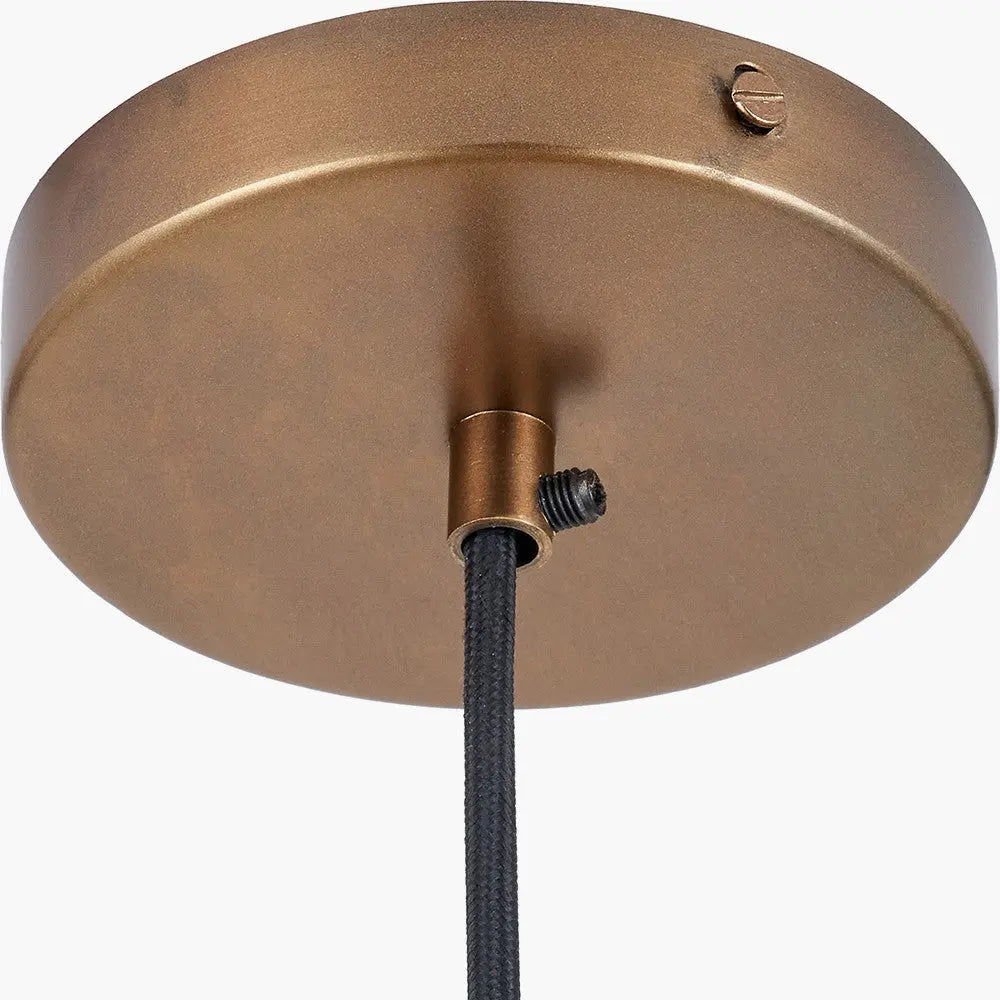 Ellis Antique Brass Cafe Metal Pendant   Nicholas John Interiors